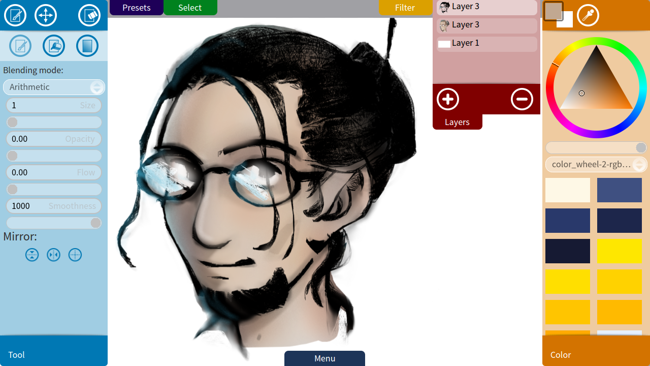 krita drawing with mouse